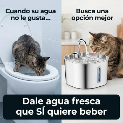MichiSteel™ Bebedero de Acero Quirúrgico